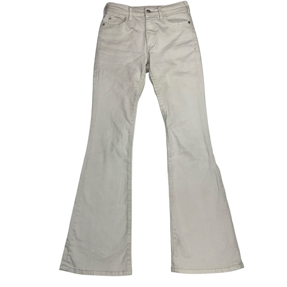 Pilcro The Icon Cream Winter White Mid Rise Flare Leg Jeans 31” Inseam Size 25